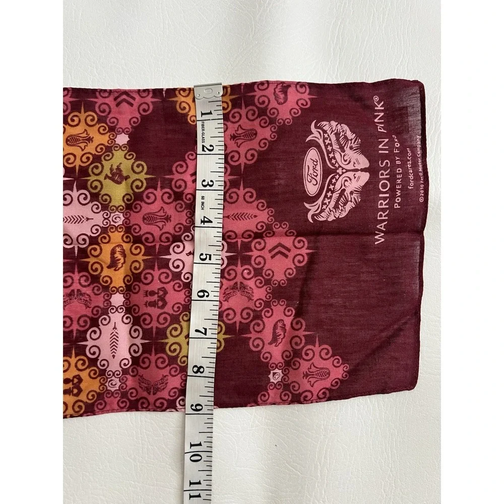 Warriors in Pink Scarf Breast Cancer Awareness Burgundy 2010 Ford Retro